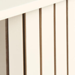 Ohs Madison Console Table Ribbed Engineered Wood Entryway Display Desk, Cream - thumbnail 5
