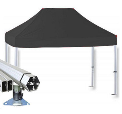 Crocodile Trading 3M X 2M Extreme 40 Commercial Instant Shelter Pop Up Gazebos Frame & Canopy - Black - image 1