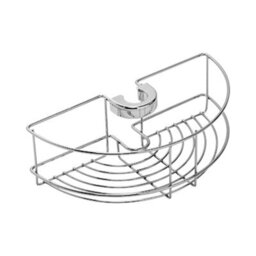 Croydex Easy Fit Chrome Effect Steel 1 Compartments Shower Basket (W)26.5Cm