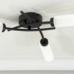 Valuelights Maya 3 Way Curved Cross Over Design Matt Black Ceiling Light Fitting For Living Room Hallway - thumbnail 3