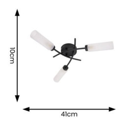 Valuelights Maya 3 Way Curved Cross Over Design Matt Black Ceiling Light Fitting For Living Room Hallway - thumbnail 5