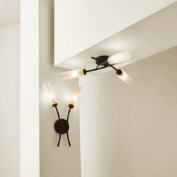Valuelights Maya 3 Way Curved Cross Over Design Matt Black Ceiling Light Fitting For Living Room Hallway - thumbnail 6