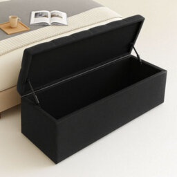 180Cm Chesterfield Ottoman Storage Box, Black Plush Velvet Upholstered Blanket Box, End Of Bed Bench, Deep Storage Chest - thumbnail 2