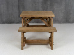 Arbor Garden Solutions Victoria Wooden Picnic Bench And Table Set, Outdoor Dining Set (3Ft, Rustic Brown) - thumbnail 3