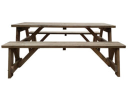 Arbor Garden Solutions Victoria Wooden Picnic Bench And Table Set, Outdoor Dining Set (3Ft, Rustic Brown) - thumbnail 5