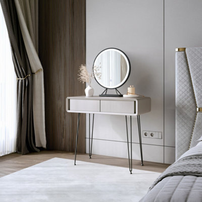 CARME Home Piper Mocha Dressing Table With Belle Led Mirror - image 1
