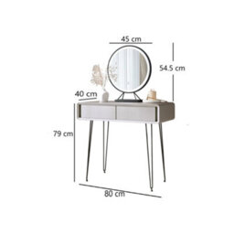 CARME Home Piper Mocha Dressing Table With Belle Led Mirror - thumbnail 5