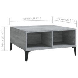 Berkfield Modern Coffee Table Grey Sonoma 60X60X30 Cm Engineered Wood - thumbnail 6