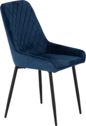 Seconique Athens Round Dining Set With Avery Chairs - Concrete Effect/black/sapphire Blue Velvet - thumbnail 9