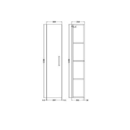 Nuie 300mm Tall Unit (2 Door),nuie Athena 2 Door Wall Hung Tall Storage Unit 300mm Wide - thumbnail 3