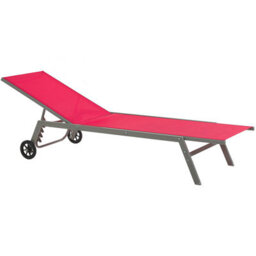 Beliani Sun Lounger Levanzo Reclining Metal Red - thumbnail 5