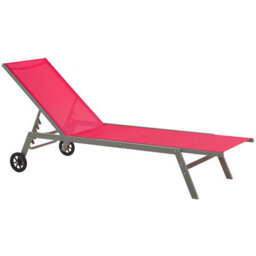 Beliani Sun Lounger Levanzo Reclining Metal Red