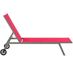 Beliani Sun Lounger Levanzo Reclining Metal Red - thumbnail 7