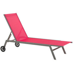 Beliani Sun Lounger Levanzo Reclining Metal Red - thumbnail 6