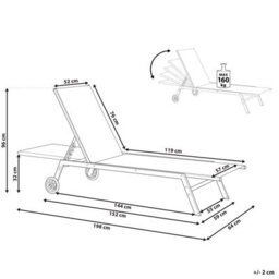 Beliani Sun Lounger Levanzo Reclining Metal Red - thumbnail 3
