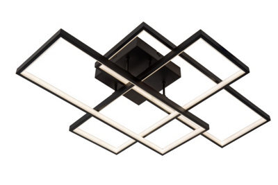 Lucide Lokero Flush Ceiling Light - Led Dim. Cct 1X60W 2700K/4000K - Black - image 1