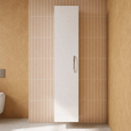 Balterley Bramshall Modern Bathroom 1 Door Wall Hung Tall Unit With Soft-Close Door & Handle, Gloss White, 300 mm - thumbnail 2