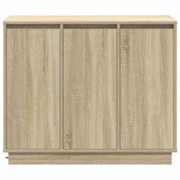 Berkfield Led Sideboard In Sonoma Oak - 90X32X75 Cm - Engineered Wood - thumbnail 7