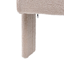 Wyld and Coco Aura Home Retro Boucle Armchair Light Beige - Curved Arms, Rubberwood Legs, Compact - thumbnail 8
