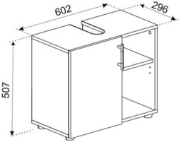 Vcm Wooden Underfloor Cabinet Flandu Lll Revolving Door - thumbnail 5