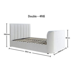 Lucille Upholstered Tv Bed Cream/beige Natural Velvet - Double 4Ft6 Bed Frame Only - thumbnail 6