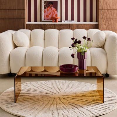 Sweeek - Rectangular Coffee Table Tempered Glass Amber 110X55X35 Cm - Glintz - image 1