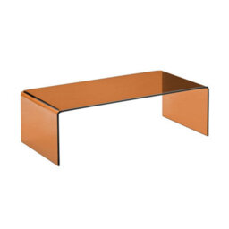 Sweeek - Rectangular Coffee Table Tempered Glass Amber 110X55X35 Cm - Glintz - thumbnail 2