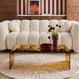 Sweeek - Rectangular Coffee Table Tempered Glass Amber 110X55X35 Cm - Glintz - thumbnail 3