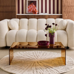 Sweeek - Rectangular Coffee Table Tempered Glass Amber 110X55X35 Cm - Glintz - thumbnail 1