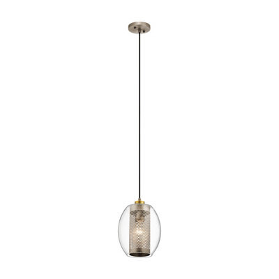 Luminosa Lighting Elstead Kichler Asher Dome Pendant Ceiling Light Antique Pewter - image 1