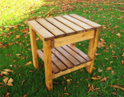 Charles Taylor Deluxe Wooden Garden 2X Armchair Chair Coffee Table Green Cushion - thumbnail 4