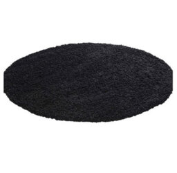 Abaseen 120Cm Black Thick Pile Soft Shaggy Modern Circluar Rug - thumbnail 1