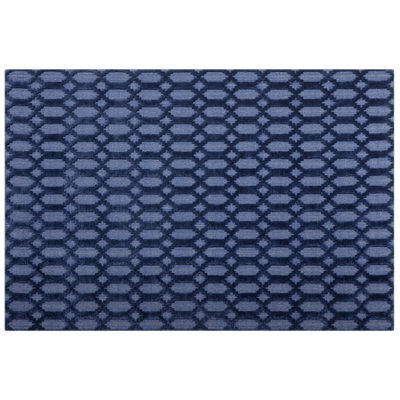 Beliani Rug Cizre Navy Blue 160 X 230 Cm Viscose - image 1