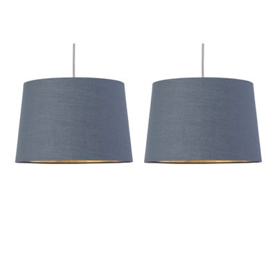 First Choice Lighting Set Of 2 Zoey - Dark Grey With Gold Easy Fit Pendant Or Lamp Shades - image 1
