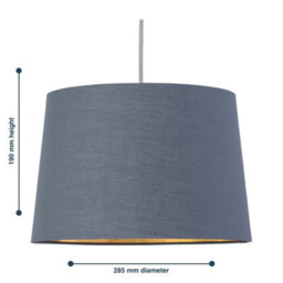 First Choice Lighting Set Of 2 Zoey - Dark Grey With Gold Easy Fit Pendant Or Lamp Shades - thumbnail 7