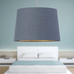 First Choice Lighting Set Of 2 Zoey - Dark Grey With Gold Easy Fit Pendant Or Lamp Shades - thumbnail 6
