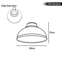 White Metal Easy Fit Ceiling Lamp Shade (D)29Cm Pendant Hanging Light Shade - thumbnail 2