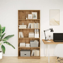 Berkfield Versatile Bookcase Artisian Oak 80X24X176 Cm Engineered Wood - thumbnail 3