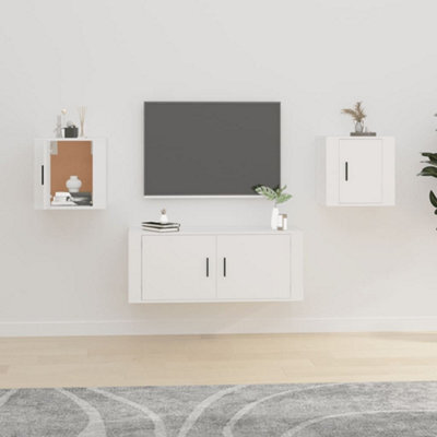 Berkfield Wall Mounted Tv Cabinets 2 Pcs White 40X34.5X40 Cm - image 1