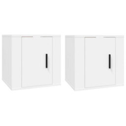 Berkfield Wall Mounted Tv Cabinets 2 Pcs White 40X34.5X40 Cm - thumbnail 2