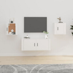 Berkfield Wall Mounted Tv Cabinets 2 Pcs White 40X34.5X40 Cm - thumbnail 1