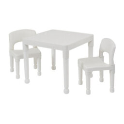 Liberty House Toys Kid's White Plastic Table And 2 Chair Set - thumbnail 5
