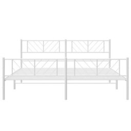 Berkfield Metal Bed Frame With Headboard And Footboard White 183X213 Cm - thumbnail 5