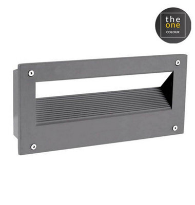 Luminosa Lighting Luminosa Micenas Outdoor Led Recessed Wall Light Urban Grey, Matt Ip65 5.5W 3000K Dimmable