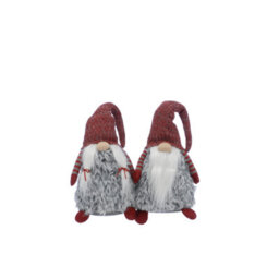 Christmas Decoration - Gonk Set Short Standing Lady & Gent Grey - thumbnail 2