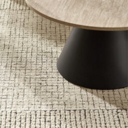 Oakham Torrance Modern Travertine Effect Coffee And Lamp Table Set In Travertine Effect And Black - thumbnail 7