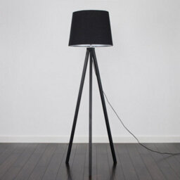 Valuelights Barbro Black Tripod Floor Lamp With Tapered Shade And Bulb - thumbnail 3