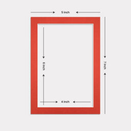 Ak Frames 7X5 Poppy Red Picture Mounts To Fit 6X4 Aperture Size - Mount Board Only (No Frame Included) - thumbnail 3