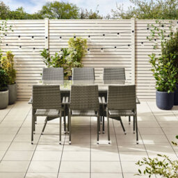 Furniturebox Antigua Rattan Garden Table And Chairs, 6 Seater Grey Garden Dining Set Patio Outdoor Table And Chairs  + Cover - thumbnail 6