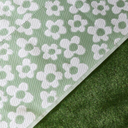 Ohs Daisy Reversible Outdoor Garden Rug Waterproof Area Mat - thumbnail 2